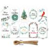 50pcs Merry Christmas Kraft Paper Tags Gift Packaging Decoration Xmas Tree Hanging Label 2024 Navidad New Year Kids Gift Card