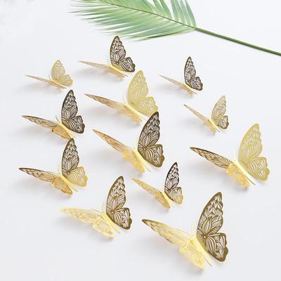 Adesivi murali farfalla 3D: Design Cavo Tridimensionale, Decorazione Creativa Cartone Animato per Soggiorni e Festività