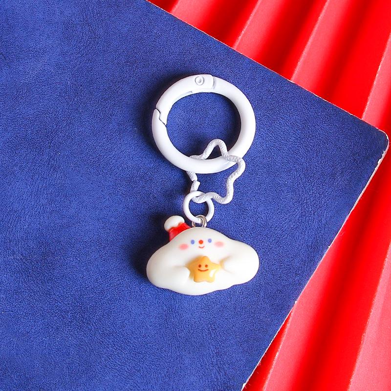 Cartoon Christmas Keychain: Cute Tree, Santa, and Snowman Accessories for Kids' Schoolbag Decoration