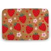 Strawberry Hearts Doormat, Floral Spring Summer Welcome Mat, Indoor Front Back Door Mat, Coral Velvet Rug 16"x24"