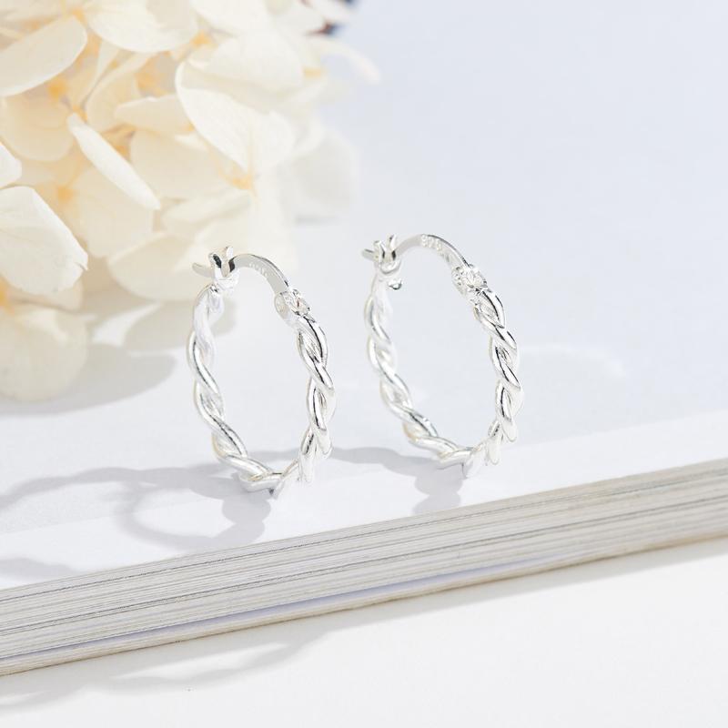 925 Silver Round  Dangle Hoop Earring for Women Fashion Jewelry New Design Hot Sale Earrings серебряный