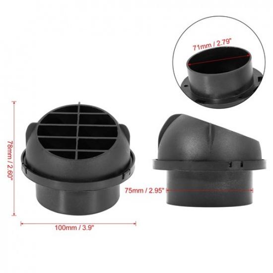 Universal 75mm Car SUV Heater Ducting Warm Air Vent Outlet Rotatable Pack of 1