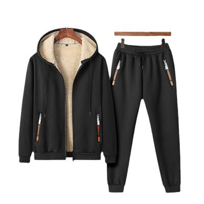 Autumn And Winter Men's Wear Youth Leisure Warm Plush Thickened Cashmere Sports Suit