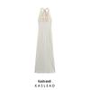 2025 Spring Women's Slim-fit Knitted Halter Evening Dress - European & American Style