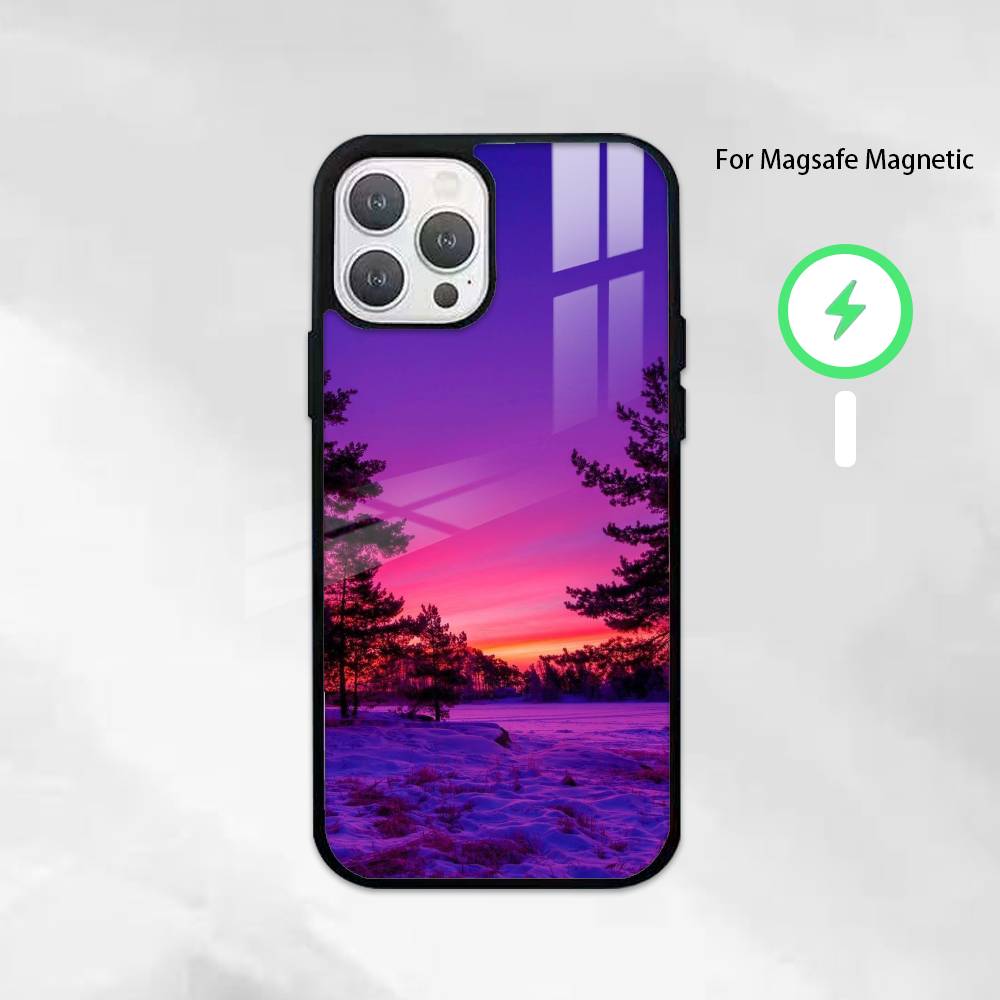 

natural scenery Phone Case For iPhone 14,16,15,13,17,12,Plus,Pro,Max Magnetic For Magsafe Frosted Cover iPhone16PROMAX