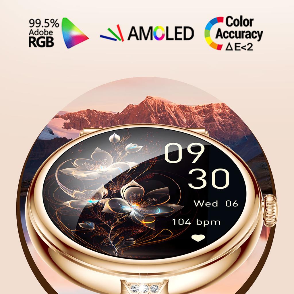 AK73 Damski Smartwatch Monitor Sportowy Wodoodporna Bransoletka z Paskiem z Siatki Stalowej