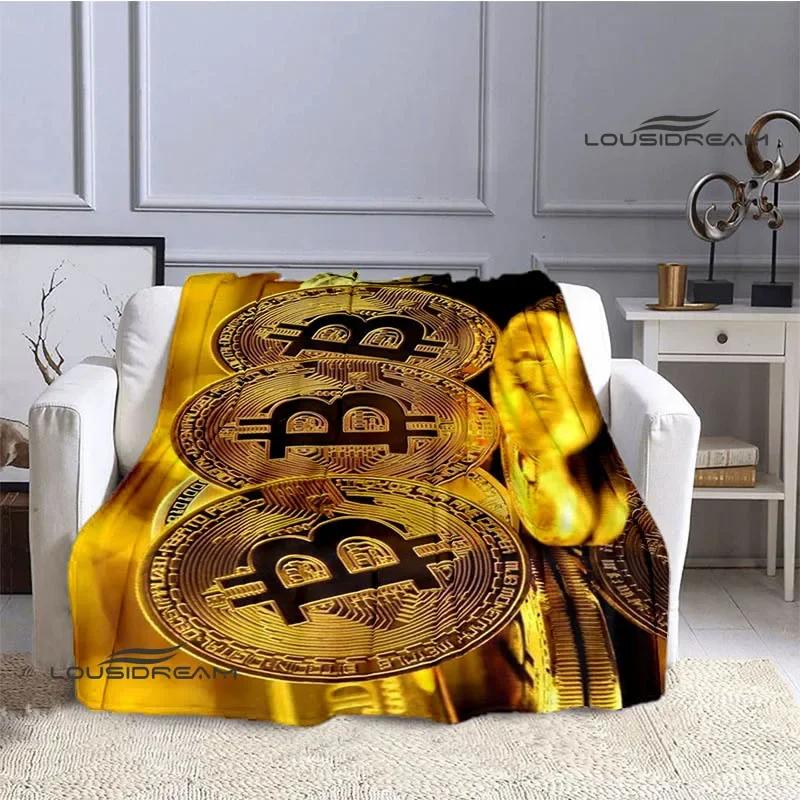 Bitcoin Fashion Printed Blanket Kids Warm Blanket Flannel Soft Cozy Blanket Sofa Bed Blanket Travel Blanket Birthday Gift