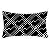 Rectangular Pillowcase Sofa Decorative Pillow Geometric Print Cushion Cover Simple Style Black and White