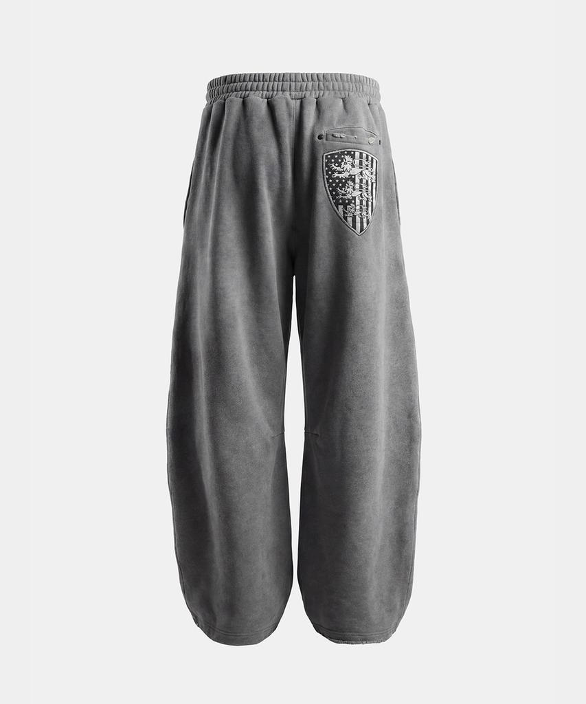 BADBLOOD Shield Old Glory 2-Way Curved Jogger Trousers - Dusty Gray