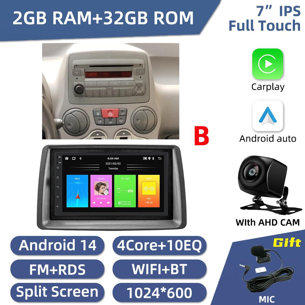2 Din Android for FIAT Panda 2003 -2012 7" Car Radio Multimedia Player Head Unit with Frame Wifi GPS Navigation Stereo Autoradio