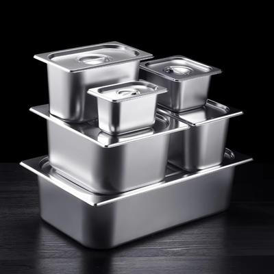 Thickened 1/9 1/6 1/4 1/3 1/2 Food Pan with Lid Rectangular Tray Basin GN Pan  Chafing Buffet