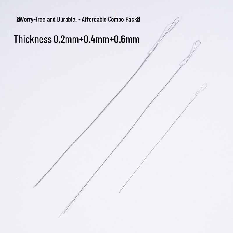 Wenwan Crochet & Beading Set: Steel Wire Hooks, Twisted Needles, and Stringing Line for Buddhist Beads