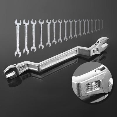 Adjustable Plum Blossom Wrench Double Headed Open-end Wrenchs Multifunctional Self-Tightening Opening Automotive Repair Tools