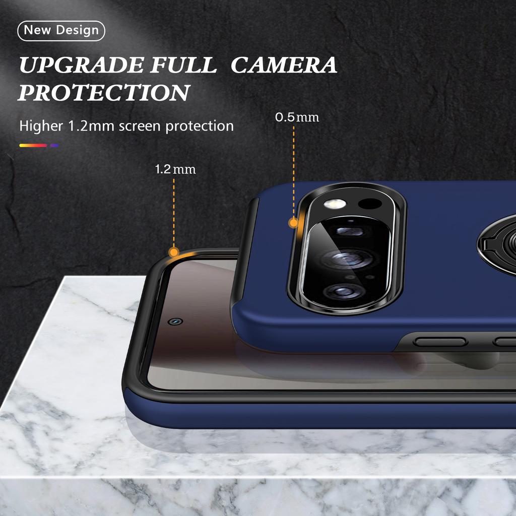 For Google Pixel 10 Pro/Pixel 10 Case PC+TPU Phone Cover with Rotatable Ring Holder