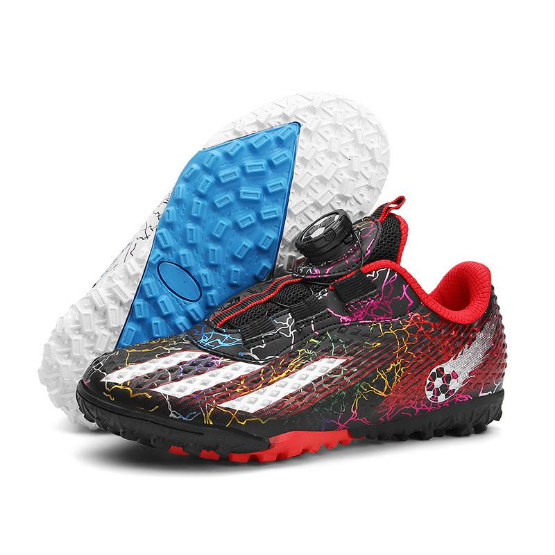 Rotary Buckle Football Shoes Children's Low-top Artificial Turf Short Broken Nails Student Children Middle Children's Grass Sports Shoes