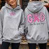 God Has The Final Say Ribbon Graphic Hoodie Women Breast Cancer Awareness Sweatshirt Autumn Winter Casual Loose Long Sleeve Wear