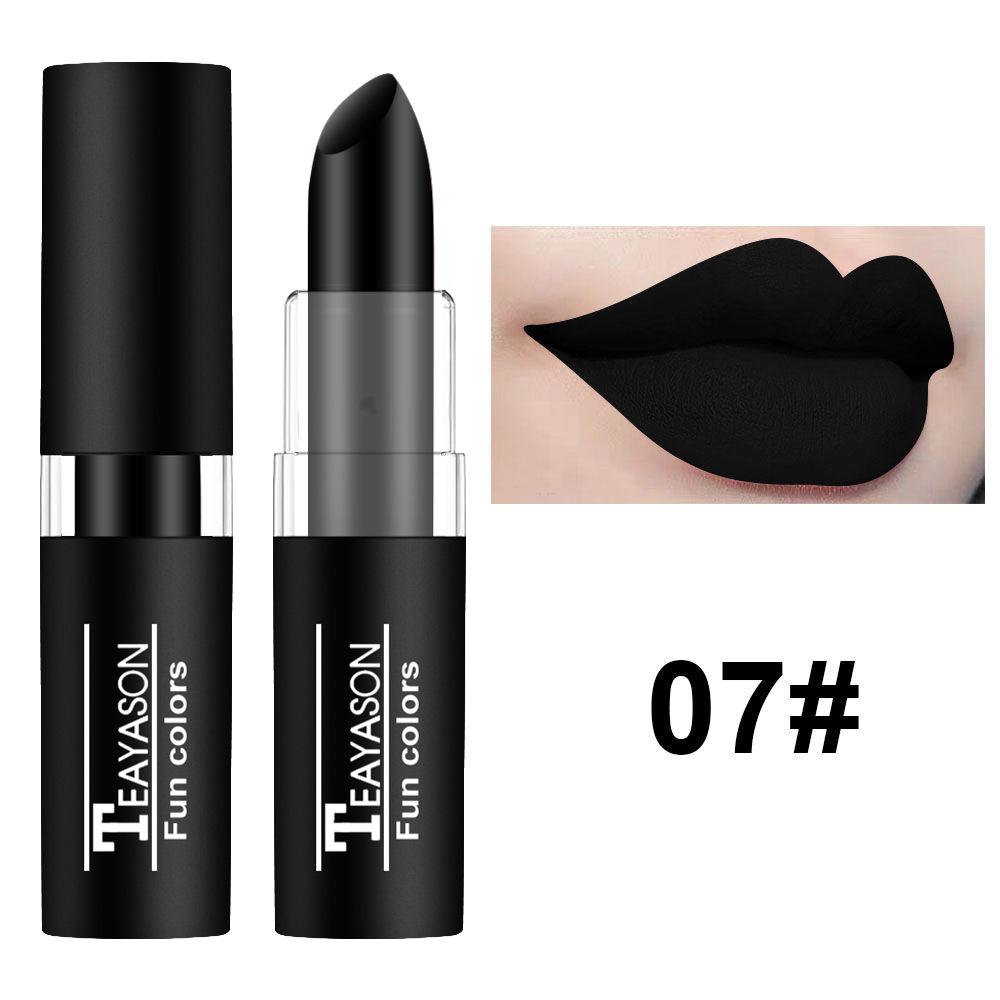 Vampire Olive Dunkles Lippenstift-Set: Weiß, Nude, Schwarz, Lila - Halloween Retro Kreatives Make-up