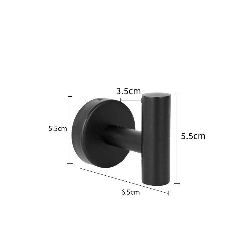 Stainless Steel No-Drill Suction Cup Wall Hook for Coats & Hats - Black