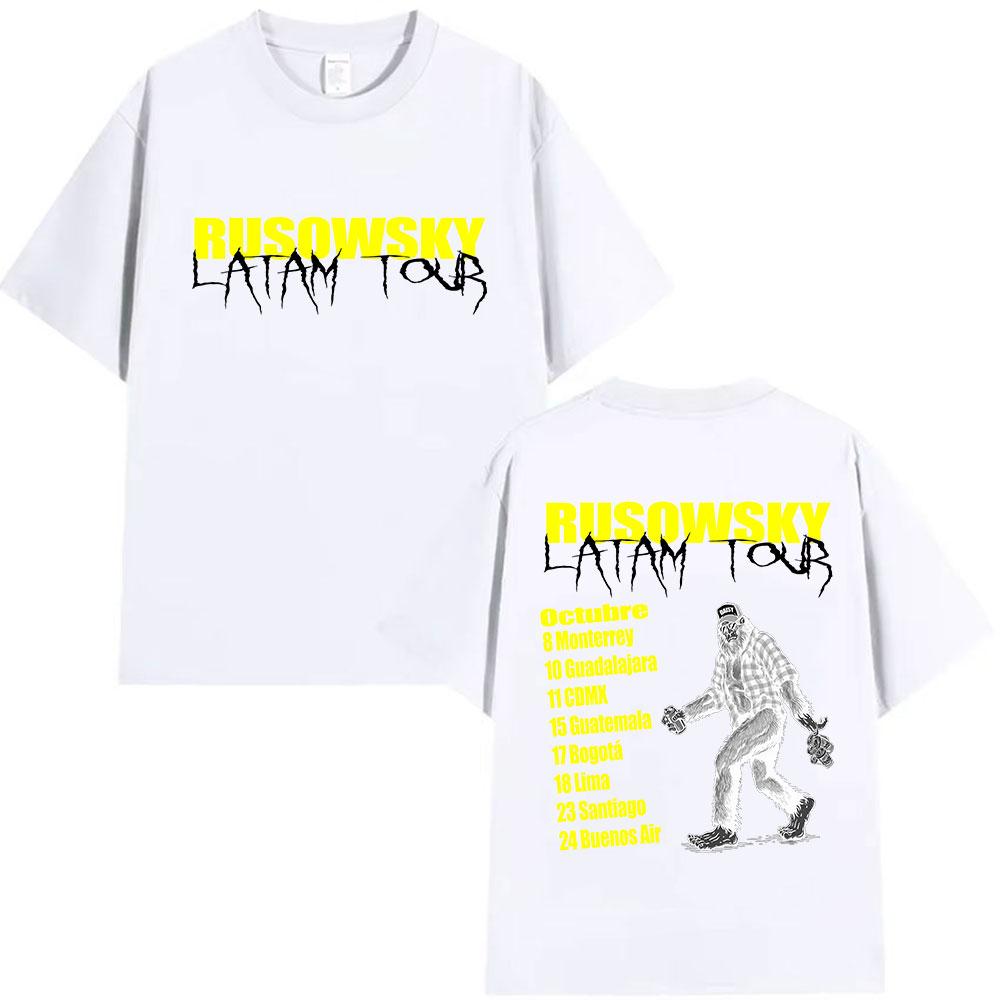 Rusowsky Daisy Tour Fashion Trend Gothic Tshirt 2025 Summer Mens Womens Casual Fashion Soft Comfortable Pure Cotton Tshirt