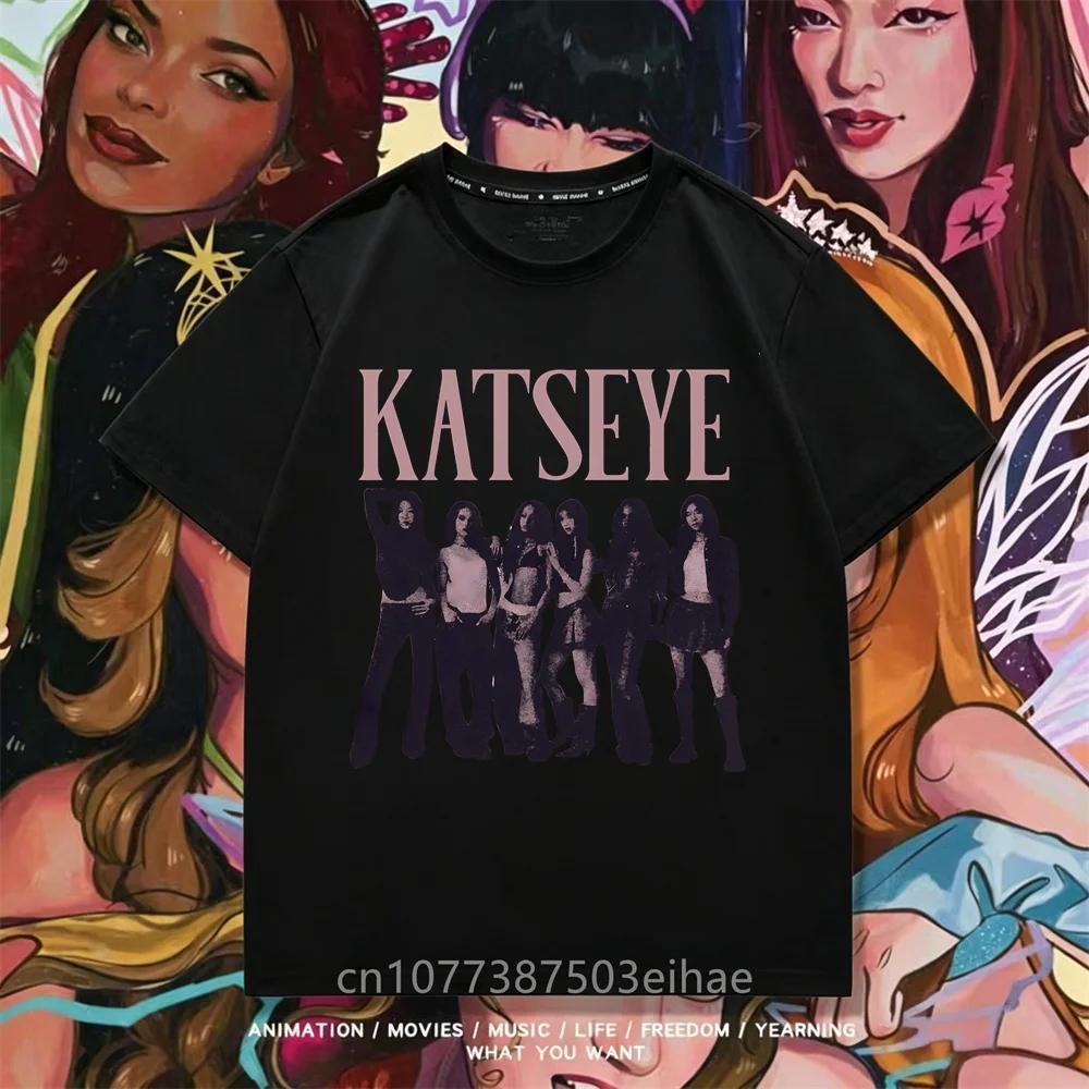 Summer Essential KATSEYE Print T Shirt Youth Girls Short Sleeve Casual Top Stylish Streetwear Daily Travel Casual Kid Apparel