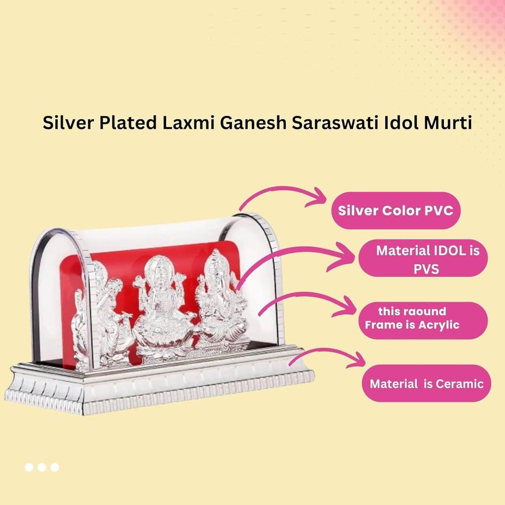 Laxmi Ganesh Murti & Ma Saraswati | Home Decor, Pooja Room, Study Table, Living Room & Office Decoration | Gift Item |