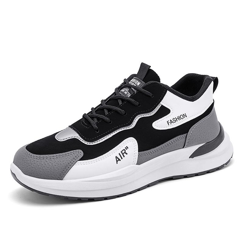 Men's Shoes New Trendy with Platform Loafers Sports Shoes Men's Casual Running Shoes Internet Celebrity Leather Dad Trendy Shoes
