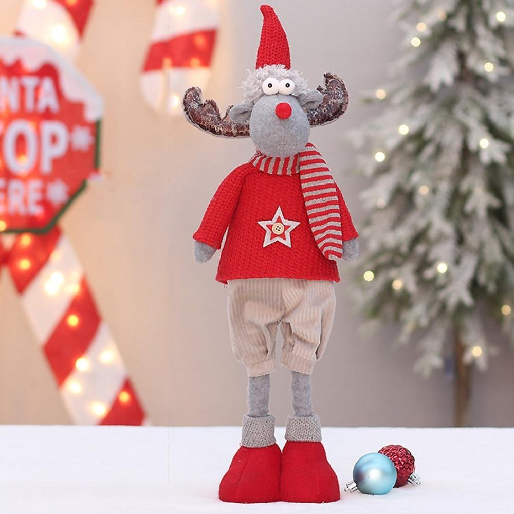Soft Snowman Elk Telescopic Doll Santa Claus Merry Christmas Decoration Xmas Decor
