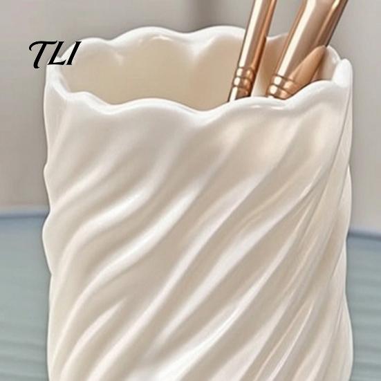 Plastic Pencil Cup for Desk Spiral Pen Holder, 3D Printed Twisted Makeup Brush Organizer Cup, Sturdy Holder School Decorative Storage Container Office