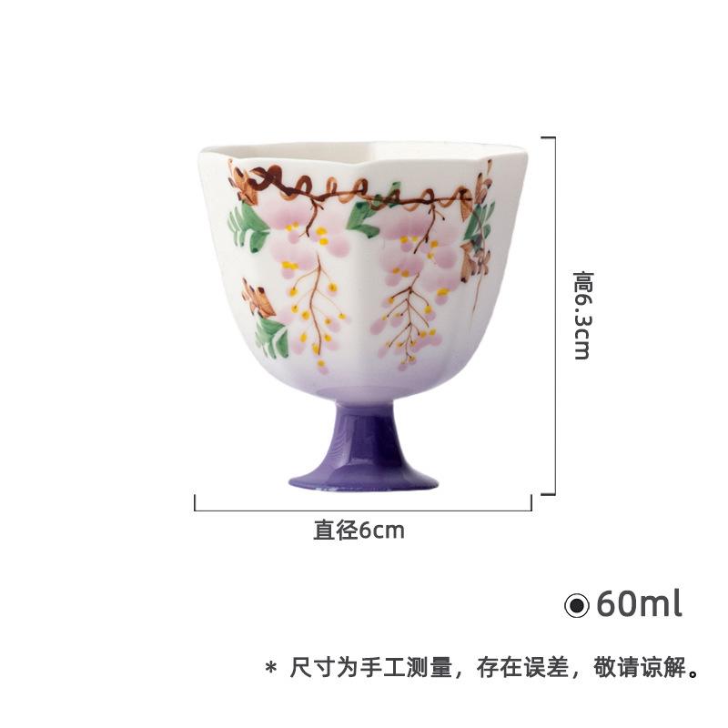 Handbemaltes Lila Glyzinien Spitzen Serie Tee Set Kollektion Kung Fu Teekanne Deckel Schale Ständer Tasse Kanne Lagerung Tee Waschschale Teezubehör