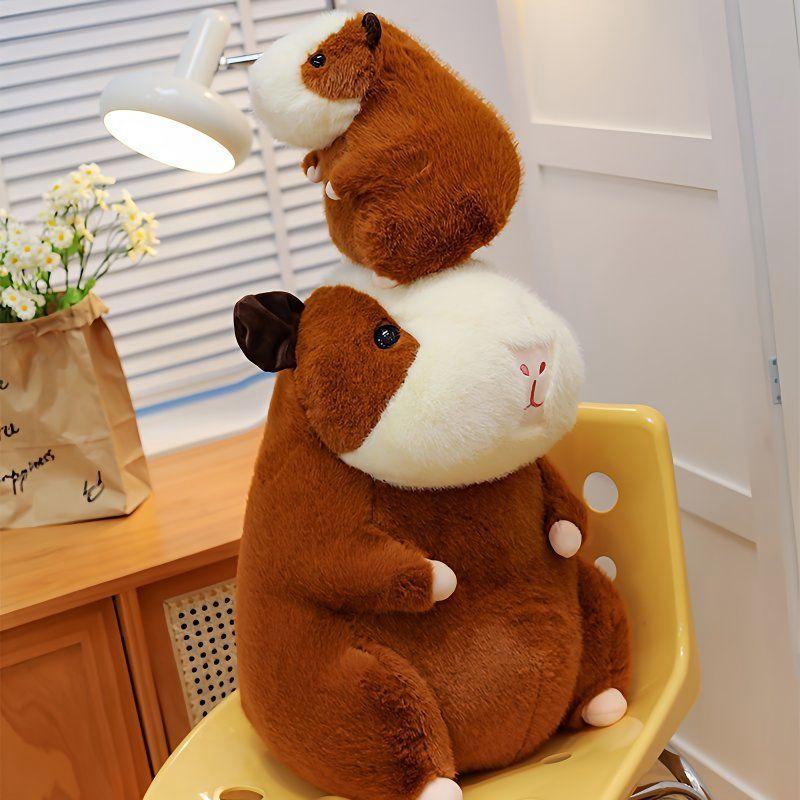 25CM Roztomilá plyšová hračka morče Hnědé holandské morče Kawaii Super měkká zvířecí panenka pro děti k narozeninám, vánoční dárek