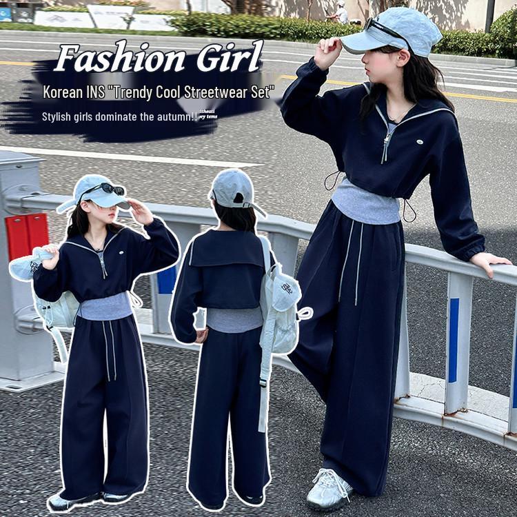 2025 Korean Style Girls' Spring & Autumn Casual Set - Fashionable Children's Clothes for All Ages