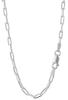 Silver 925 Cut Long Azuki Chain Width Length Chain Necklace Elongated Simple [Shinjuku Ginnokura] 2-sided Approx. 3.0mm 40-60cm (55cm) Women's Men's