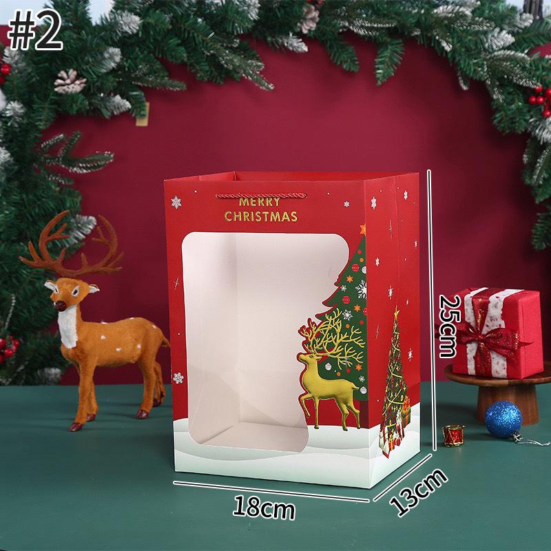 1/2/5 Pièces Sacs Cadeaux Joyeux Noël Motif Père Noël Bonhomme de Neige Emballage Cadeau Sacs à Main Pliables Cadeaux de Noël Sacs Tote Sacs Cadeaux de Fête