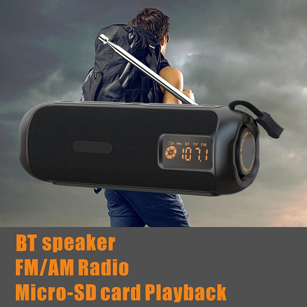 Wireless BT Speaker Portable Radio Support TF Card Rechargeable Radio for Home Kitchen Outdoor