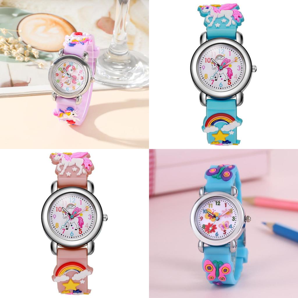Wasserdichte Cartoon-Quarz-Kinderuhr mit PVC-Armband für Spiel und Schulgebrauch
