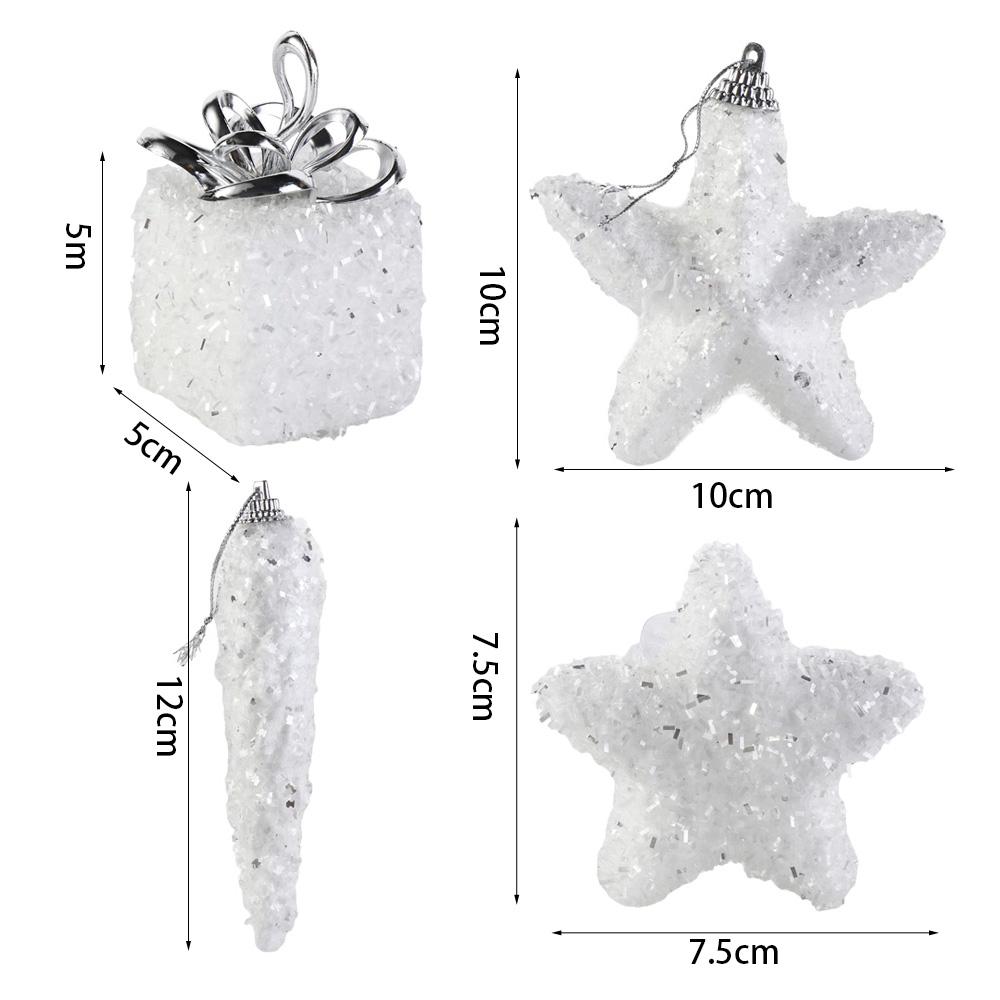 Gift Box White Foam Pendant Star Christmas Decorations Ornament Christmas Tree Pendant Home