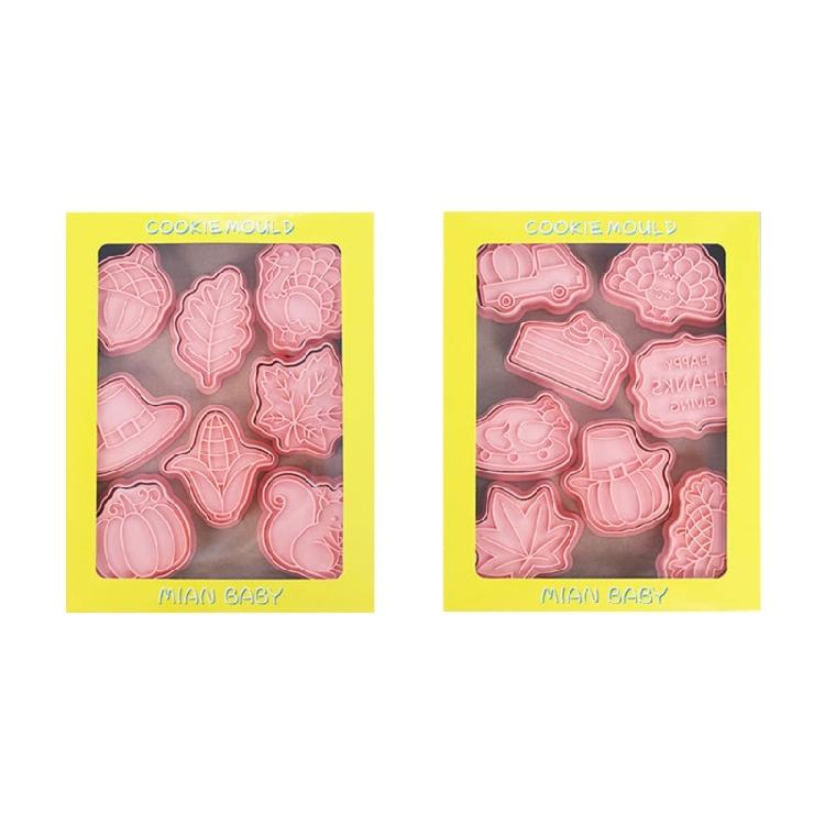 

16 Pack Thanksgiving Biscuit Mold Plastic Material Cookie Cutters Biscuit Stamps 1