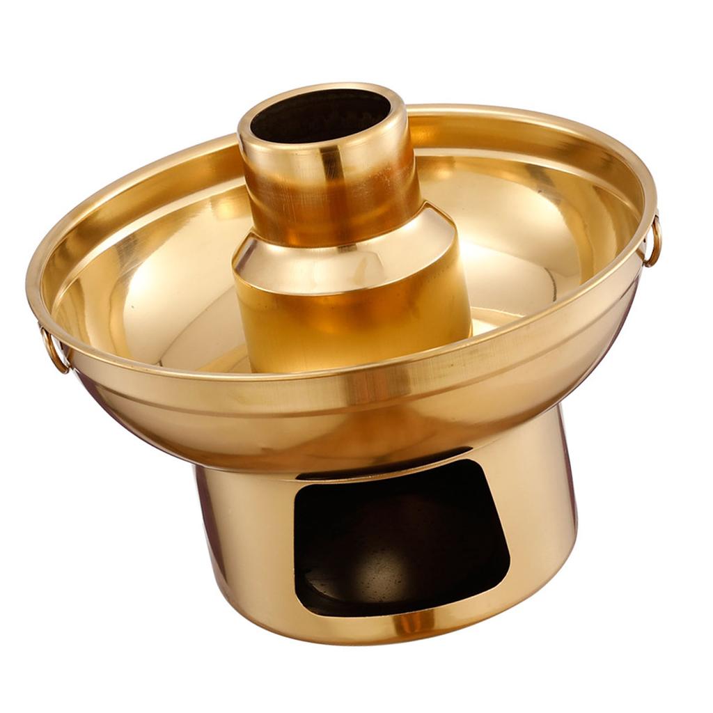 22cm 410 Stainless Steel Dessert Pan Dry Ice Dessert Container Pot Fruit Bowl Fountain Fondue for Ice Cream Fruits