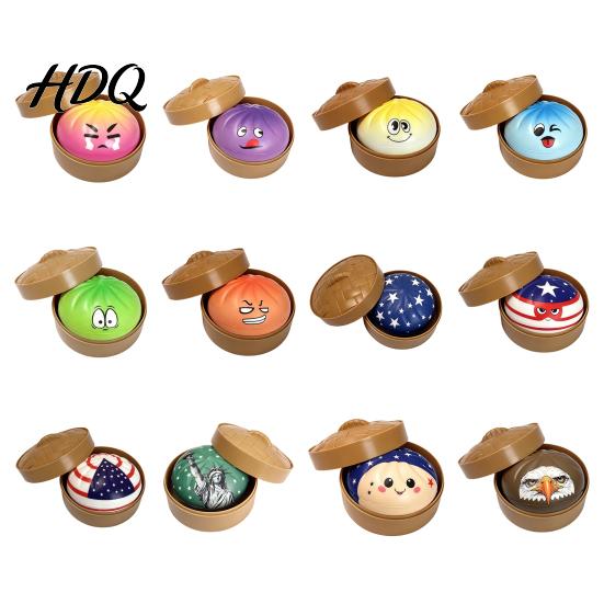 Sensory Stress Relief Toy Steamed Bun Squeeze Soft TPR Fidget Portable Fun Slow Rising Vent for Kids And Adults Office Desk Reliever