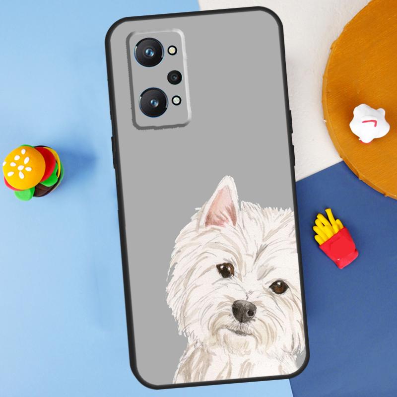 Cartoon Westie Dog For Realme C55 C67 C61 C75 C53 C51 C21Y C25S GT 6 6T 5 GT7 Pro 10 11 12 13 14 Pro Plus Case