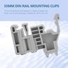 50pcs 35mm DIN Rail Terminal Block End Stopper Mounting Clips Gray (Model 12)