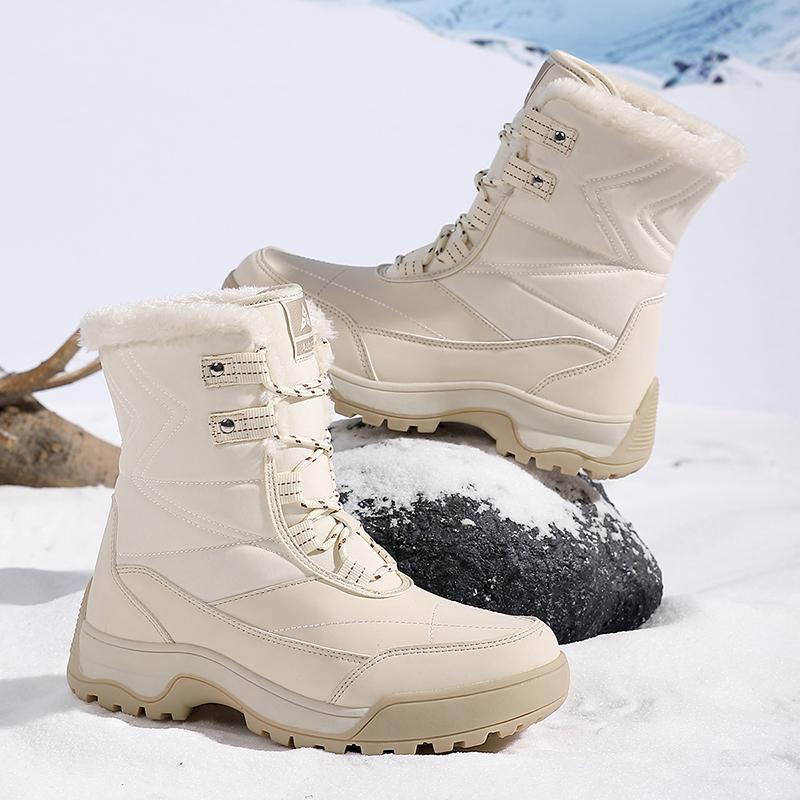 Übergröße Wasserdichte Winter-Outdoor-Damenstiefel Anti-Rutsch Gummi-Knöchelboots Für Damen Schneestiefel Warme Winterschuhe