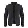 Veste de baseball décontractée à col montant pour homme, couleur unie, printemps et automne, grande taille