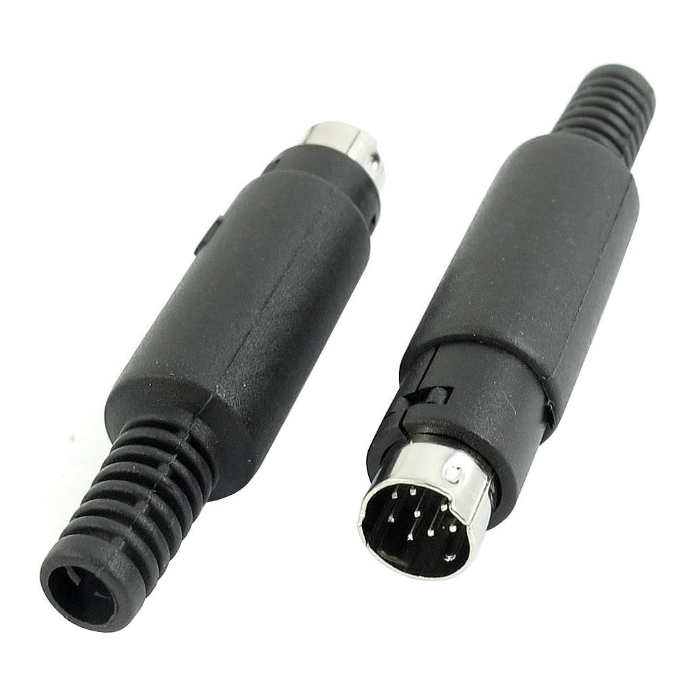 uxcell DIN Audio Adapter DIN8 Pin Black Plug Socket Audio Video Adapter