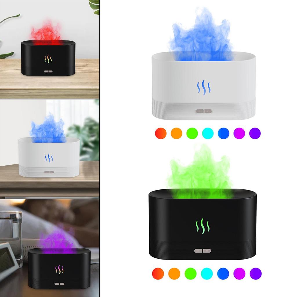 Mini Air Humidifier USB 3D Flame Cool Mist Silent Colorful Essential Oil Auto Shut Off for Bedroom Home Decor Travel SPA Dorm