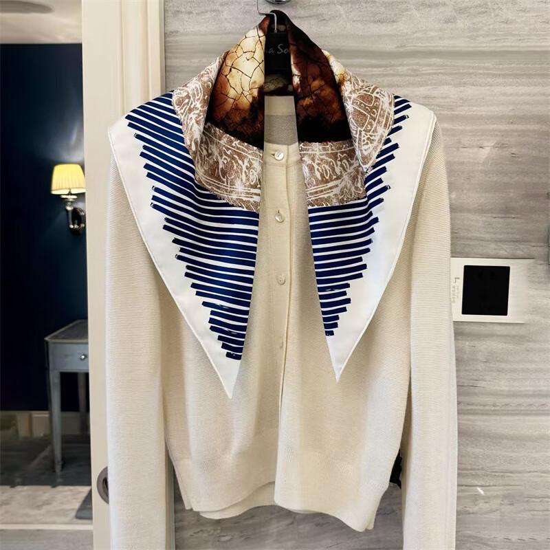 NINA SOLOR Art Painting Mirror Twill Silk Scarf