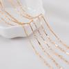 5M 2M 1M KC Gold Color Stick Line Basic Link Chain Bracelet Necklace Copper Chains Cloth Decorative Chain for DIY Jewelry Making