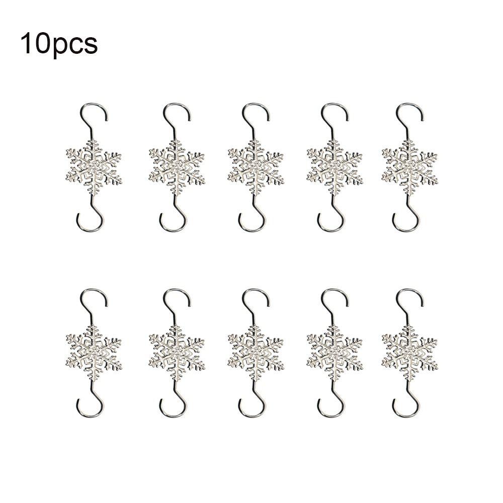 

10pcs Decorative Christmas Wreath Hooks Snowflake Shape Xmas Tree Decoration Hook Wreath серебряный