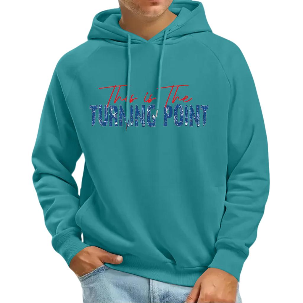 Men's Raglan Long Sleeve Hooded Sweatshirt