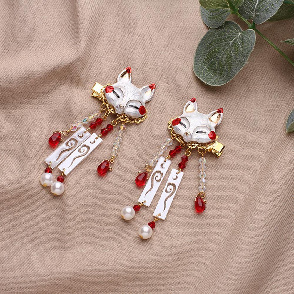 

Girls Step Shake Headdress Rhinestone Hanfu Tassel Hairpin Crystal Bead Barrette Animal Hair Clips золотой
